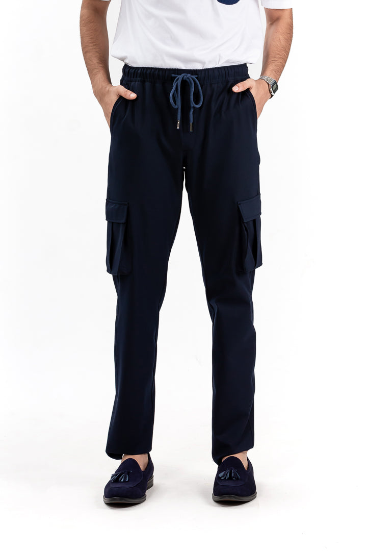 Buy Peter England Men Khaki Solid Casual Cargo Pants online